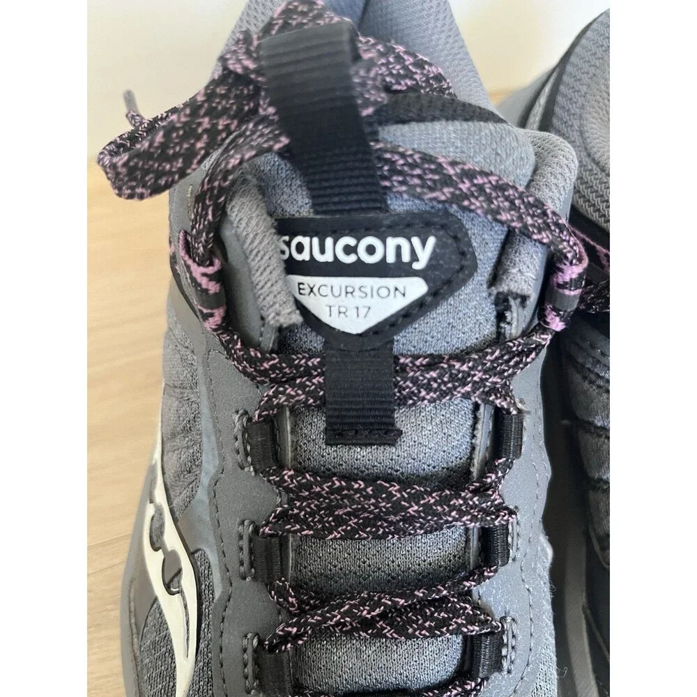 Saucony Excursion TR17 Womens 8.5W Wide Running Shoes Cinder Gray Gorpcore Y2K